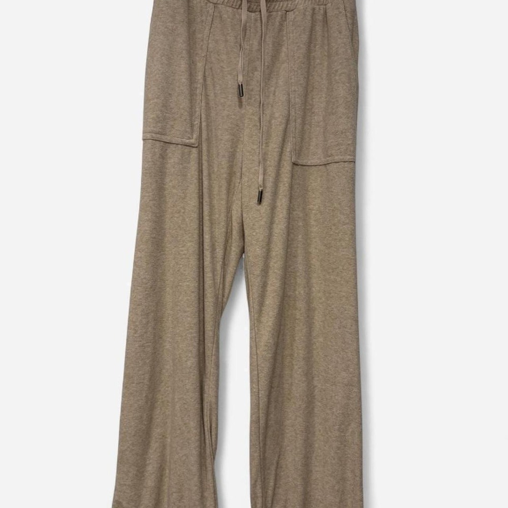 Bearpaw | Zip Hoodie and Wide Leg Pants Lounge Set | Small || Oatmeal| - Picture 5 of 6